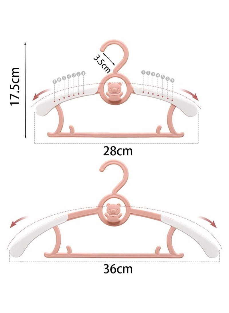 RATSAW 50-Piece Baby Hangers Set, Non-Slip and Extendable Plastic Children's Newborn Baby Hangers 11"-14" Adjustable Children Coat Hanger for Girl Boy Toddler Kids Child, Grey - Image 2