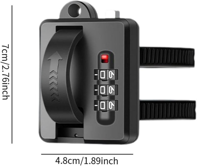3 Digit Combination Helmet Lock for Bicycle Road Bike Suitcase Luggage Black - Image 4