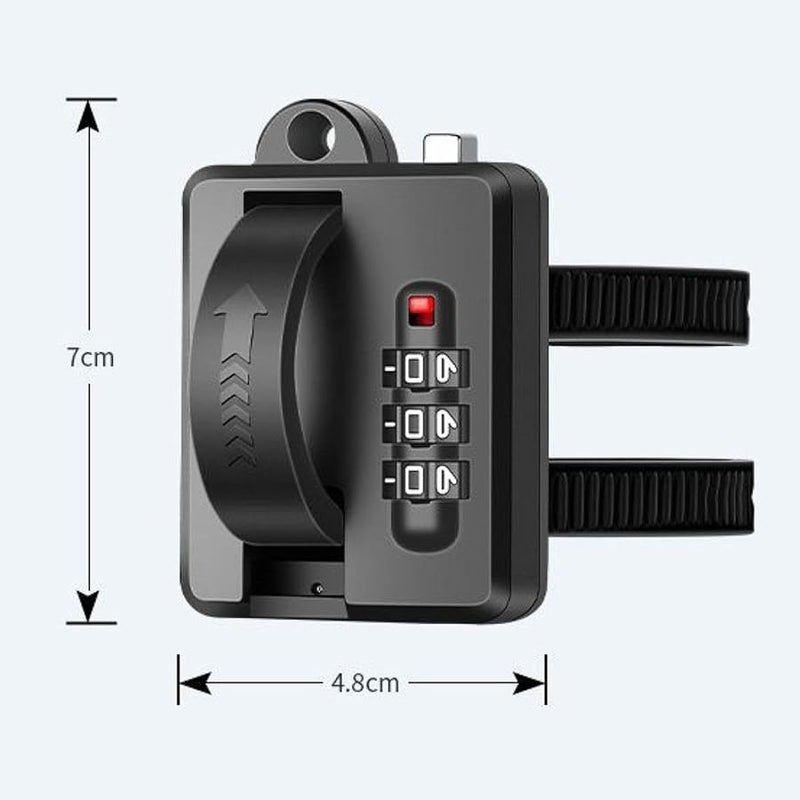 3 Digit Combination Helmet Lock for Bicycle Road Bike Suitcase Luggage Black - Image 3
