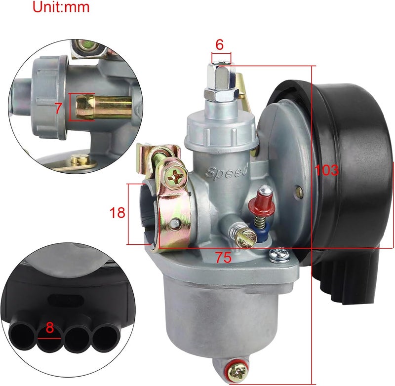 FLYPIG Motorized Carburetor for 49cc 50cc 60cc 66cc 80cc 2 Stroke Engine Motorized Bicycle - Image 2