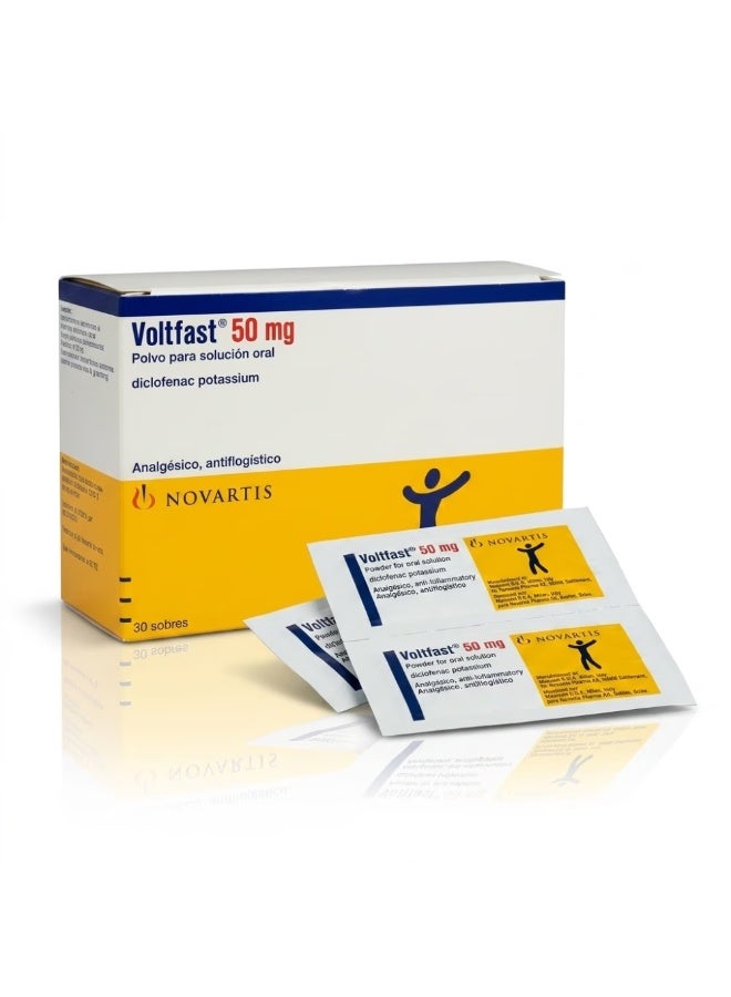 NOVARTIS Voltfast 50mg Oral Solution Powder  (Fast-Acting Relief for Pain & Fever, 30 Sachets) - Image 3