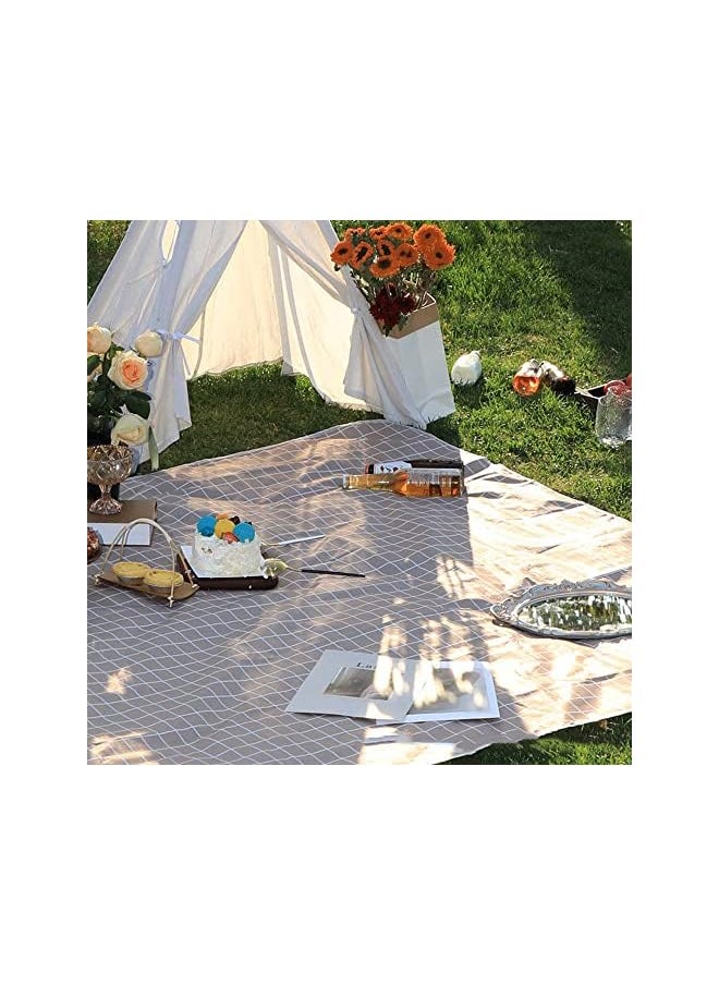 Generic - Large Picnic Blanket Camping Blanket Picnic Mat Outdoor Blanket With Waterproof Great For Beach Outdoor Camping Picnic 79 X 79 Inches Coffee - Image 1