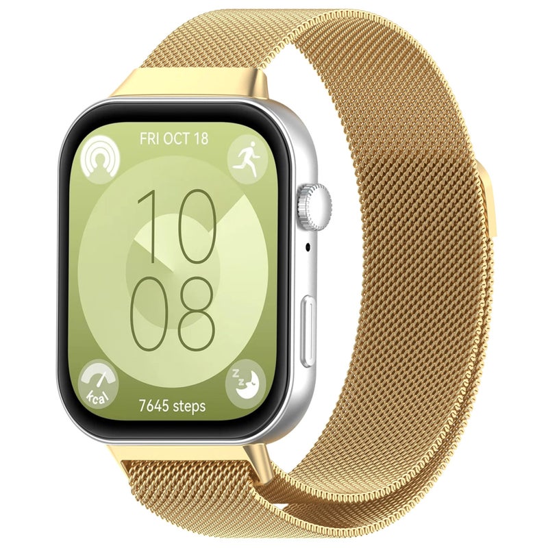 NESLIN Milanese Stainless Steel Mesh Strap Compatible with Huawei Watch Fit 4/4 Pro/3 – Magnetic Loop Business Style Band - Image 1