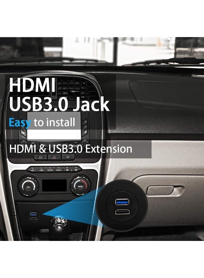 Duttek 2M/6.6ft USB 3.0 & HDMI Male to Female Extension Mount Cable - Image 5