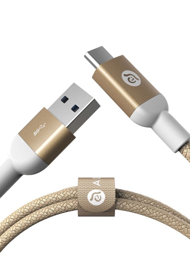 ADAM ELEMENTS ADAM ELEMENTS CASA M100 USB Type C Male to USB 3.0 Male Cable Metal Braid Gold  - Image 3