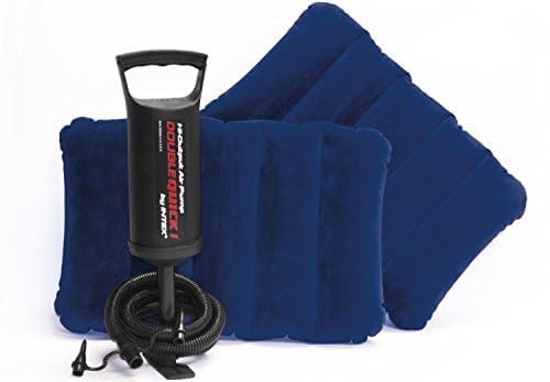 Intex Polyvinyl Chloride (PVC) Classic Downy Airbed Set with 2 Pillows and Double Quick Hand Pump, Queen - Multicolor - Image 2