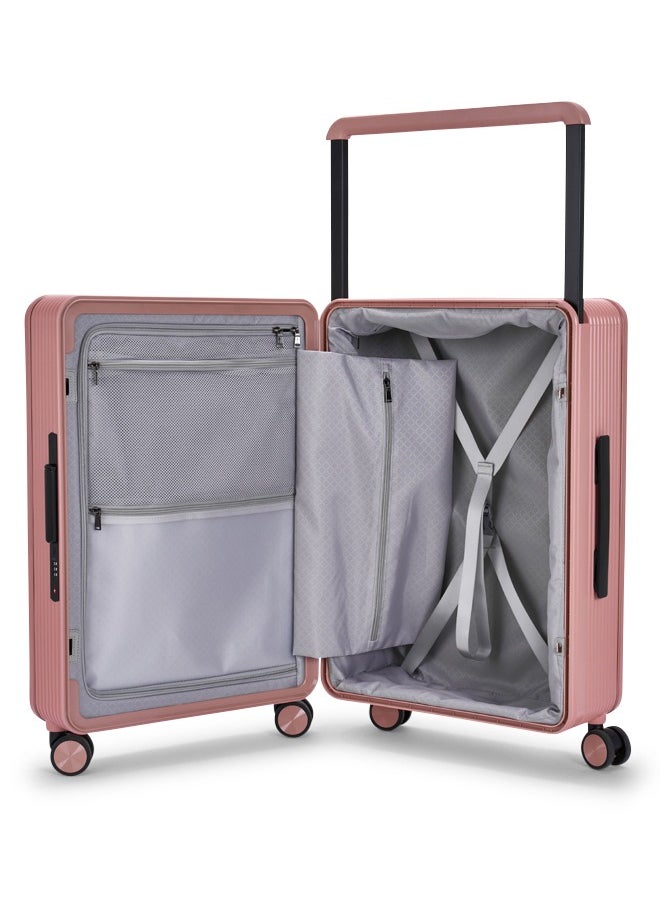 LIMRA - Travel Bag From Limra It contains two compartments Made Of PC Luggage Trolley Size 24 inch Color Pink - Image 1