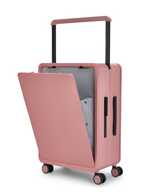 Travel Bag From Limra It contains two compartments Made Of PC Luggage Trolley Size 24 inch Color Pink