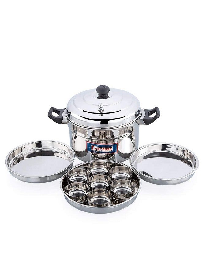 Expresso® Stainless Steel Dhokla Cooker/Vessels/Maker/Steamer with 2 Dhokla Plates, 1 Steamer Plate and 7 Bowls