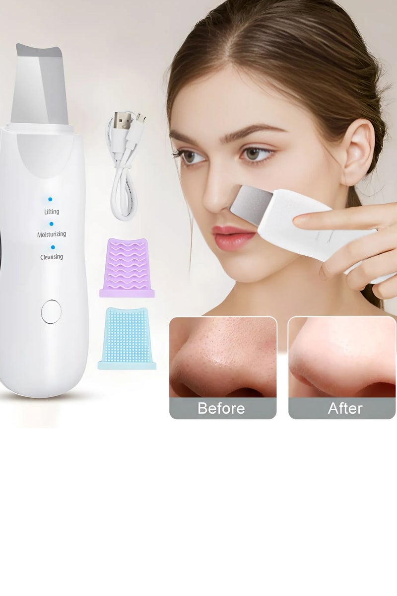 SOLARAE جهاز تنظيف الوجه بجلد الشovel – أداة 3 في 1 للتنظيف العميق، الرفع والترطيب مع ملحقات فرشاة السيليكون - Image 4