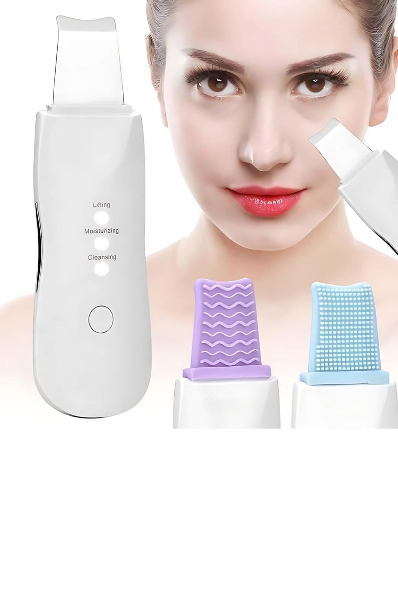 SOLARAE جهاز تنظيف الوجه بجلد الشovel – أداة 3 في 1 للتنظيف العميق، الرفع والترطيب مع ملحقات فرشاة السيليكون - Image 3