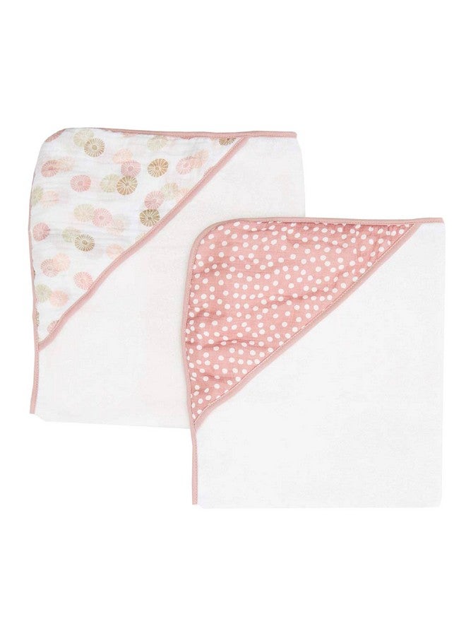 Spasilk Baby 2 Pack Soft Terry Towel with Muslin Printed Hood - Image 1