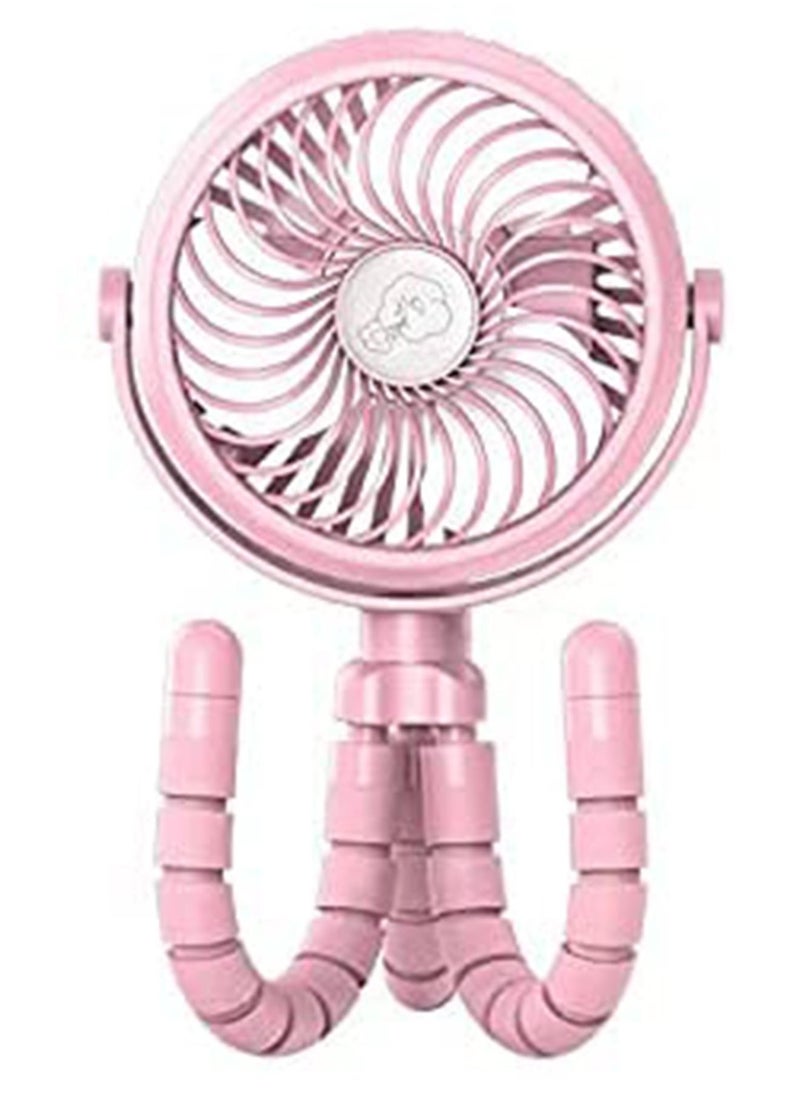 LIMOS Personal Portable Mini Fan with Tripod USB Battery Powered for kids and adults(Pink) 