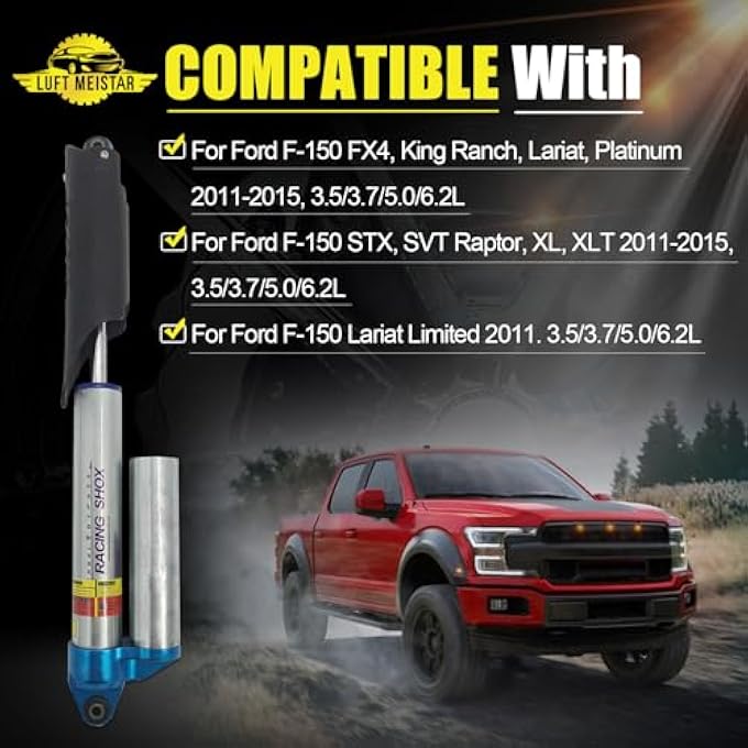 LUFT MEISTAR ممتص صدمات خلفي Bl3Z18125K متوافق مع فورد F150 Fx4 King Ranch Lariat Platinum STX Svt Raptor XL Xlt 2011-2015 35375062Lash24541Ash24541 Bl3Z18125K - Image 2