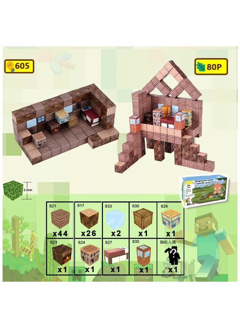 AirYoung Game Magnetic Building Blocks , Children's Educational Game Accessories, Miniature World Building Toys Cube Construction 25MM Super Large Size, Puzzle Building Block Family Parent-child Game - Image 1