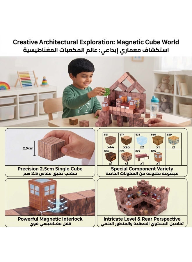 AirYoung Game Magnetic Building Blocks , Children's Educational Game Accessories, Miniature World Building Toys Cube Construction 25MM Super Large Size, Puzzle Building Block Family Parent-child Game - Image 5