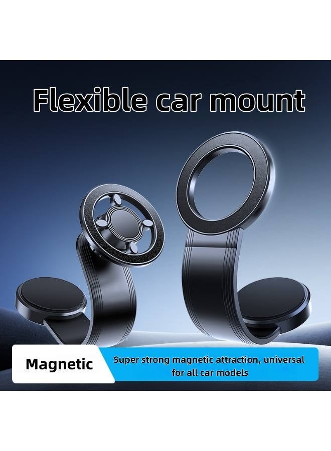 حامل هاتف السيارة وحامل مغناطيسي للهاتف على لوحة القيادة - مغناطيس فائق القوة 18 نيوتن، ذراع مرن يدور 360 درجة، تصميم أنيق ومتين - Image 3