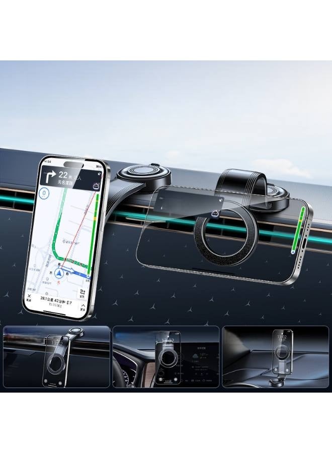 حامل هاتف السيارة وحامل مغناطيسي للهاتف على لوحة القيادة - مغناطيس فائق القوة 18 نيوتن، ذراع مرن يدور 360 درجة، تصميم أنيق ومتين - Image 4