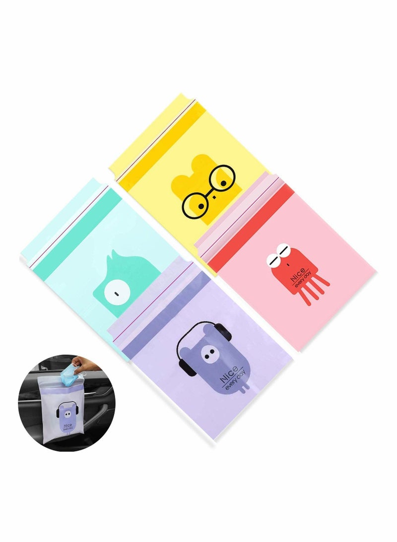 Y&D Car Trash Bags, Easy Stick-On Disposable Portable Garbage Durable Waterproof Kitchen Bag, Leak Proof Vomit Bag Suitable for Cars, Bedrooms, Bathrooms, Offices (60 PCS) - Image 1