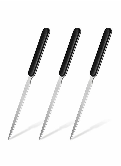 Letter Opener, 3 Pack Office Opener Stainless Steel Hand Envelope Slitter Lightweight Open Knife Humanized Grip Handle Staple Removal Tool Mail for School Home