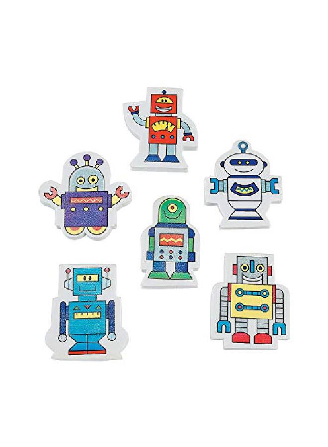 Fun Express Robot Eraser Stationery Pencil Accessories Erasers 24 Pieces - Image 1