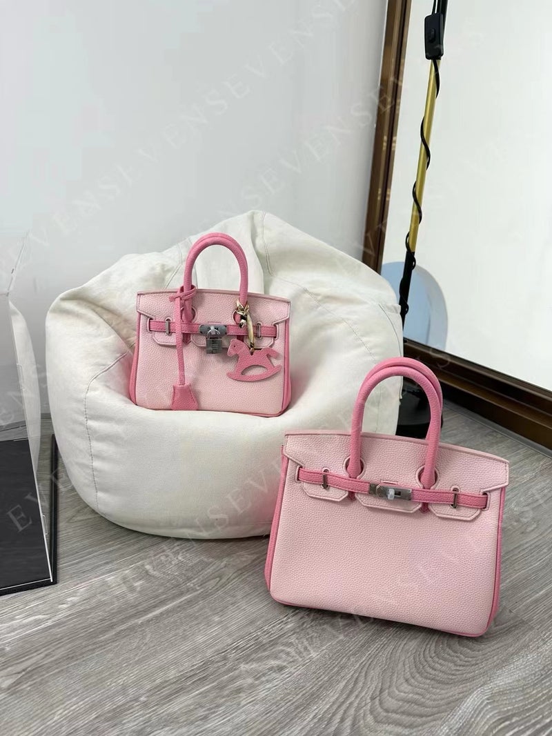 Litchi Pattern Genuine Leather Silver Buckle Platinum Bag Buckle Bridal Bag Cowhide Shoulder Handbag Crossbody Women'S Bag - Image 1
