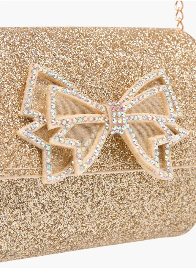Flora Bella By Shoexpress Girls Bow Detail Embellished Sling Bag With Magnetic Closure Ramadan Collection