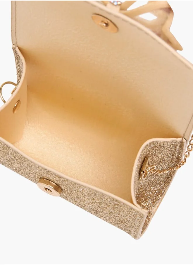 Flora Bella By Shoexpress Girls Bow Detail Embellished Sling Bag With Magnetic Closure Ramadan Collection