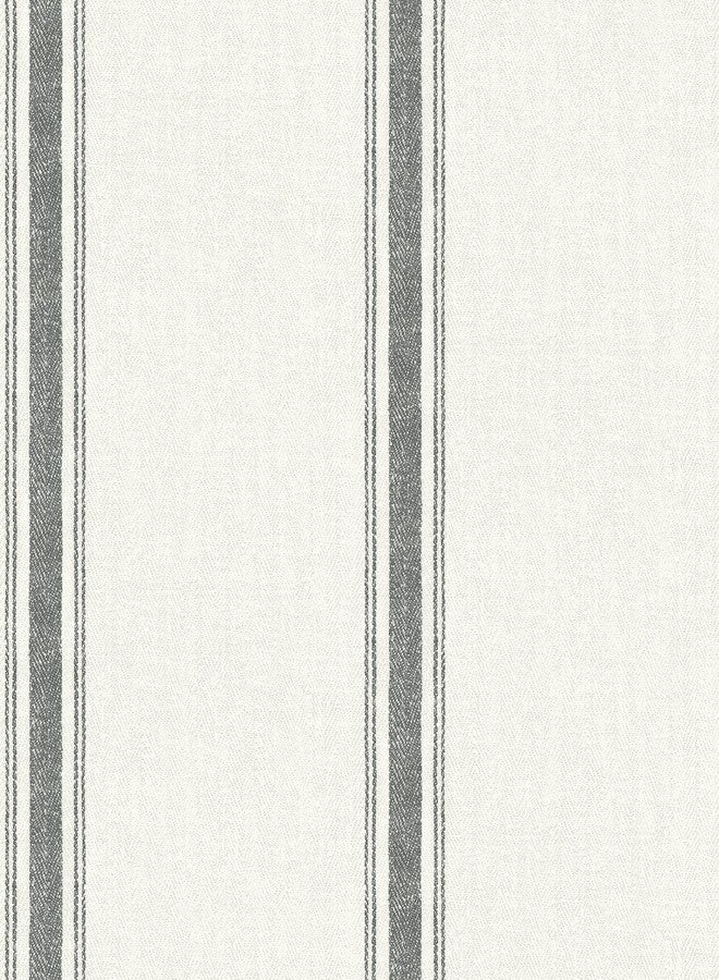 Chesapeake 3115-12461 Linette Black Fabric Stripe Wallpaper - Image 1