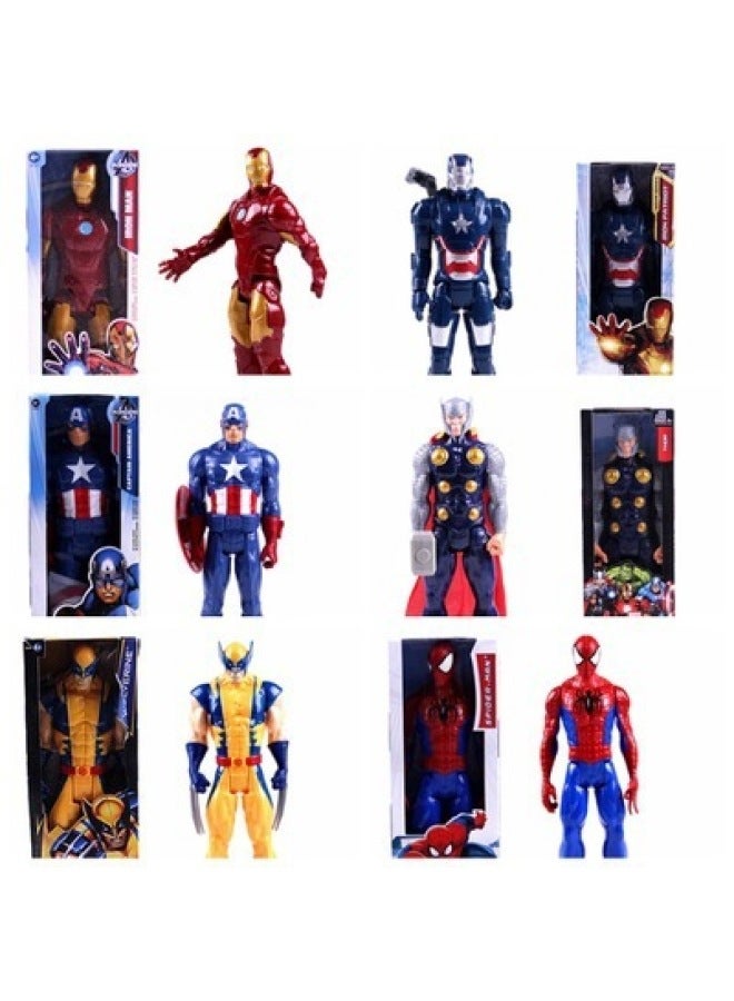 12 Inch Captain America Wolverine Iron Man Thor Spiderman Patriot Black Panther Doll Ornaments-Color:12inch Black And Red Spider-man - Image 4