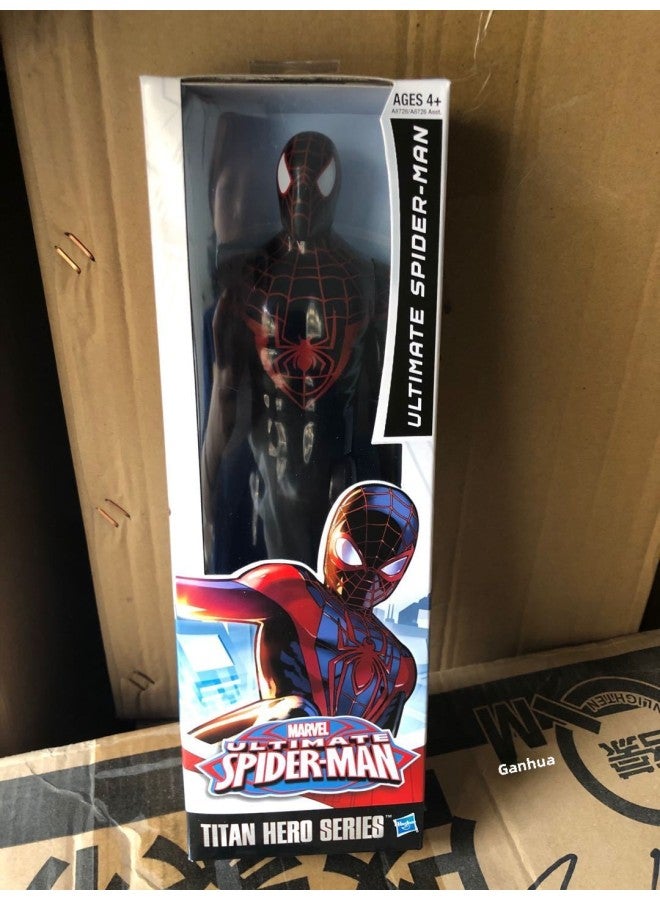 12 Inch Captain America Wolverine Iron Man Thor Spiderman Patriot Black Panther Doll Ornaments-Color:12inch Black And Red Spider-man - Image 1