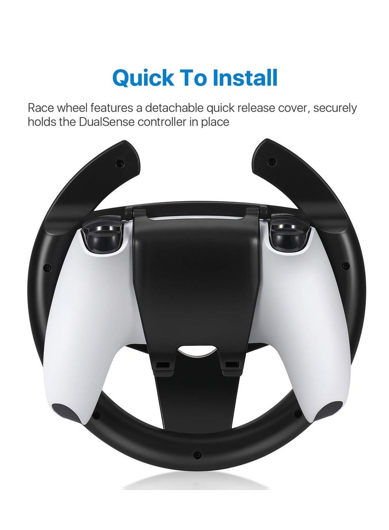 Y&D Steering Wheel Mount Holder Clip Stand, Fit for PS5 Gaming Racing, Gamepad Joypad Grip Controller Accessories, Sony PlayStation 5, Works with Car Driving Video Games (Black) - Image 3