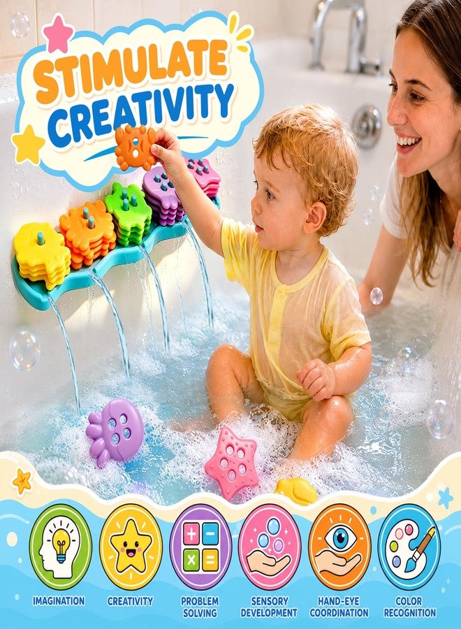 AMCHSURI 21PCS Mold Free Bath Toys,Ocean Shape Sorters Stacking Water Play Toys, Early Learning Gifts for Toddlers 1-3 2-4 3-5 Boys Girls - Image 2