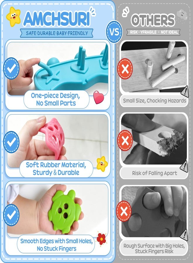 AMCHSURI 21PCS Mold Free Bath Toys,Ocean Shape Sorters Stacking Water Play Toys, Early Learning Gifts for Toddlers 1-3 2-4 3-5 Boys Girls - Image 4