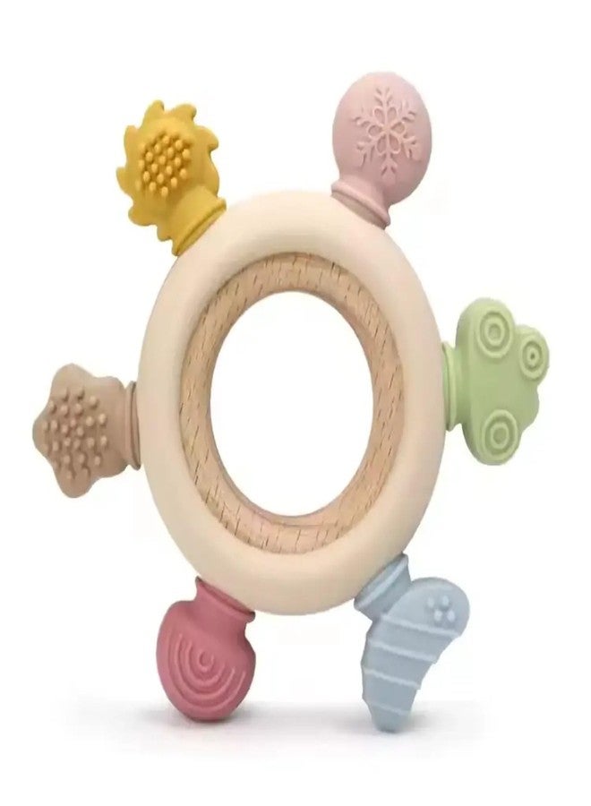 Mom's Aura Baby Teething Toys for 0-6 6-12 Months, BPA Free Baby Teether Sensory for Babies 0 3 6 9 12 18 Months, Newborn Infant Toys Gifts for 1 One Year Old Baby Boys Girls (Non Jelly Shapes) (Non Jelly Shapes) - Image 1