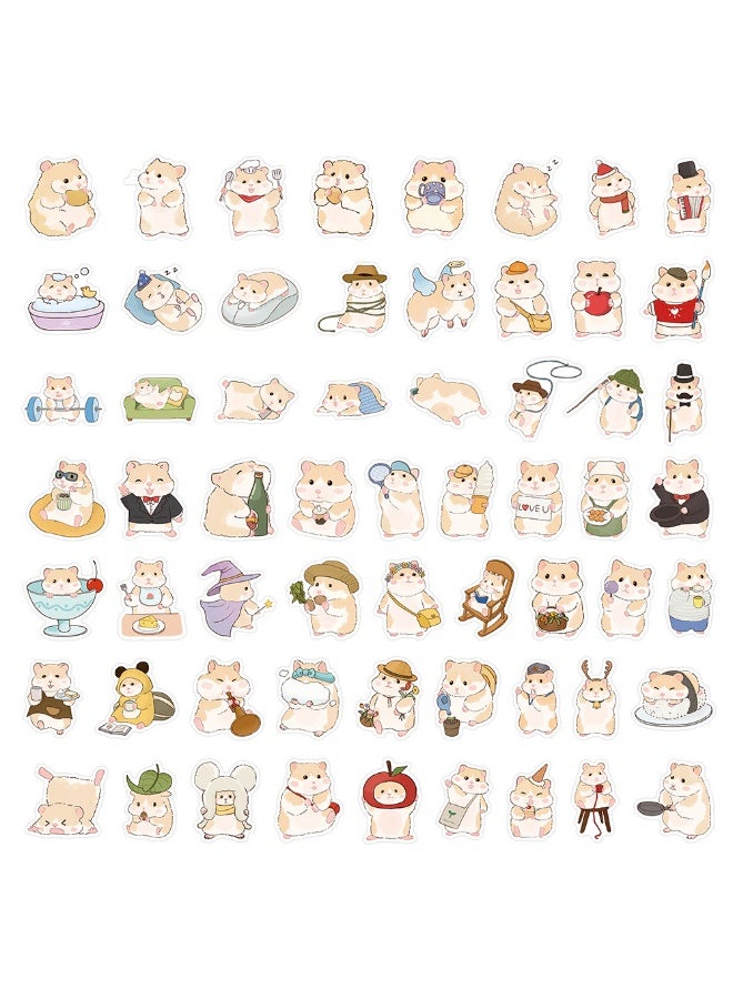 قوس قزح أورينبو ملصقات حيوانات الهامستر الكرتونية اللطيفة، ملصقات حيوانات الهامستر للأطفال والمراهقين، 60 قطعة، ملصق فينيل جميل مقاوم للماء لزجاجات المياه والكمبيوتر المحمول - Image 4