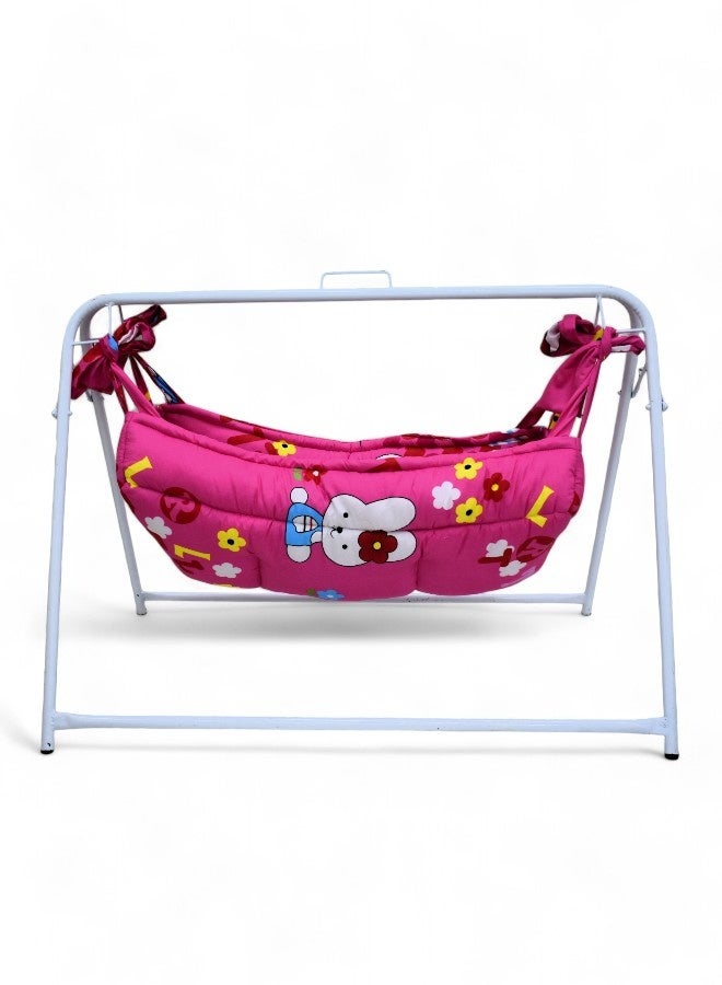 RIVAL Portable Baby Cradle with Durable Metal Frame - Soothing Manual Swing Bed for Infants & Newborns - Lightweight & Easy to Assemble - Image 1