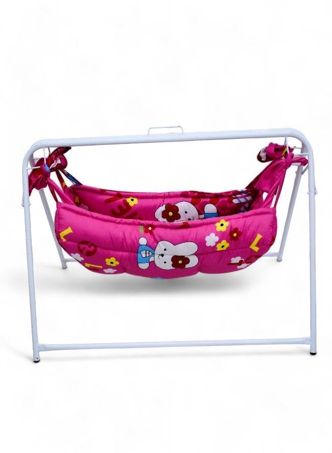 RIVAL Portable Baby Cradle with Durable Metal Frame - Soothing Manual Swing Bed for Infants & Newborns - Lightweight & Easy to Assemble - Image 2