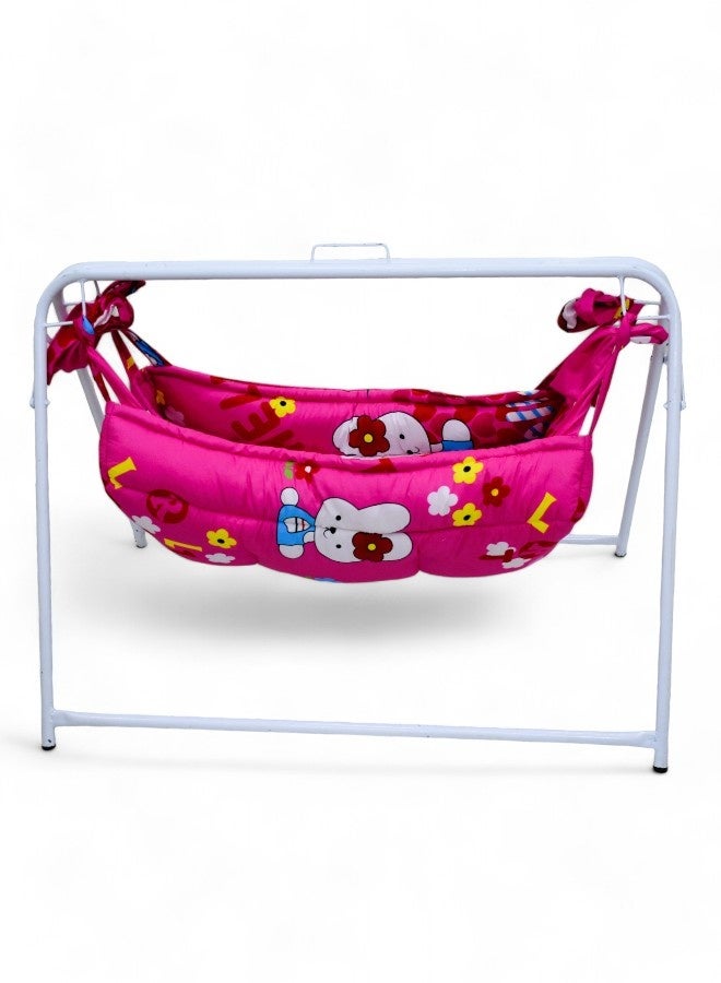RIVAL Portable Baby Cradle with Durable Metal Frame - Soothing Manual Swing Bed for Infants & Newborns - Lightweight & Easy to Assemble - Image 3