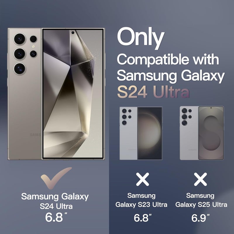 جي تيك حافظة مغناطيسية من JETech لهاتف Samsung Galaxy S24 Ultra 5G، متوافقة مع MagSafe، ظهر شفاف غير لامع مقاوم للصدمات (رمادي تيتانيوم) - Image 2