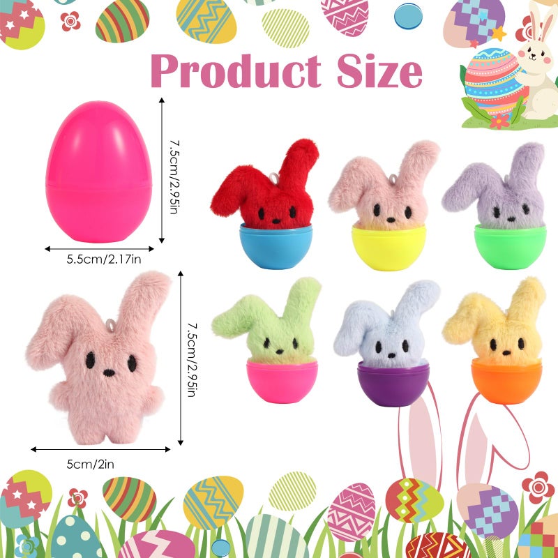 CHHOEAV 12PCS Easter Eggs with Plush Bunny Toys, Cute Stuffed Bunnies, Easter Basket Stuffers for Boys Girls, Easter Egg Fillers Party Favors Gifts for Kids Teens - Image 3