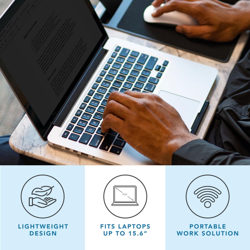 LAPGEAR Home Office Lap Desk with Device Ledge, Mouse Pad, and Phone Holder - White Marble - Fits Up To 15.6 Inch Laptops - Style No. 91501 - Image 2