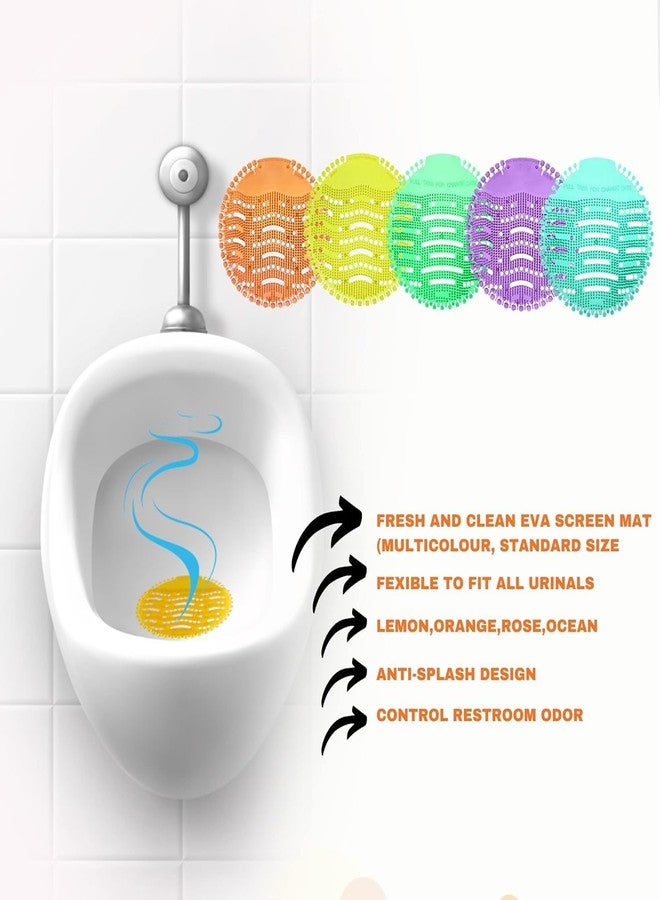 Homenique Urinal Screen Mat - 5Pcs Fragrances Which Last for 30 Days, Screen Mats with Fragrance for Bathroom and Toilet Use Urinal Screen Rubber Mats (Mix Color) - Image 2