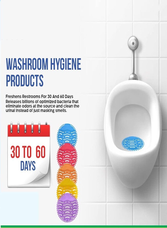 Homenique Urinal Screen Mat - 5Pcs Fragrances Which Last for 30 Days, Screen Mats with Fragrance for Bathroom and Toilet Use Urinal Screen Rubber Mats (Mix Color) - Image 3
