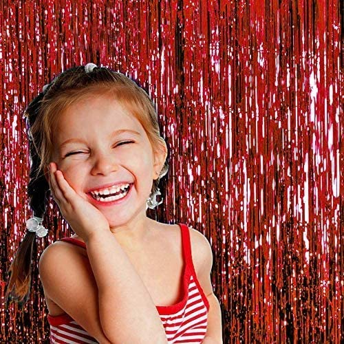 flavouredlove Foil Fringe Curtain(s) 3x6 Feet for Birthday, Anniversaries, Graduation, Retirement, Baby Shower Decoration (Pack of 1, Red) - Image 4