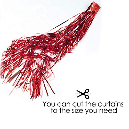 flavouredlove Foil Fringe Curtain(s) 3x6 Feet for Birthday, Anniversaries, Graduation, Retirement, Baby Shower Decoration (Pack of 1, Red) - Image 2