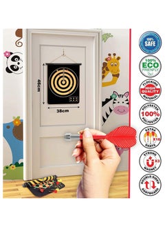 QSHOP Magnetic Dart Board for Kids, Double Sided Dart Board Game Set, Indoor Outdoor Dart Board Game with 6pcs Safe Magnetic Darts  - Image 2