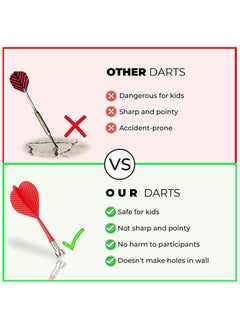 QSHOP Magnetic Dart Board for Kids, Double Sided Dart Board Game Set, Indoor Outdoor Dart Board Game with 6pcs Safe Magnetic Darts  - Image 3