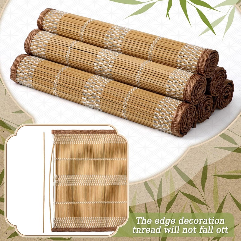 Pickmesh Bamboo Table Mats Set of 8 18 x 12 Bamboo Table Mats Set Natural AntiSlip Placemats for Dining Table Room and Kitchen - Image 5