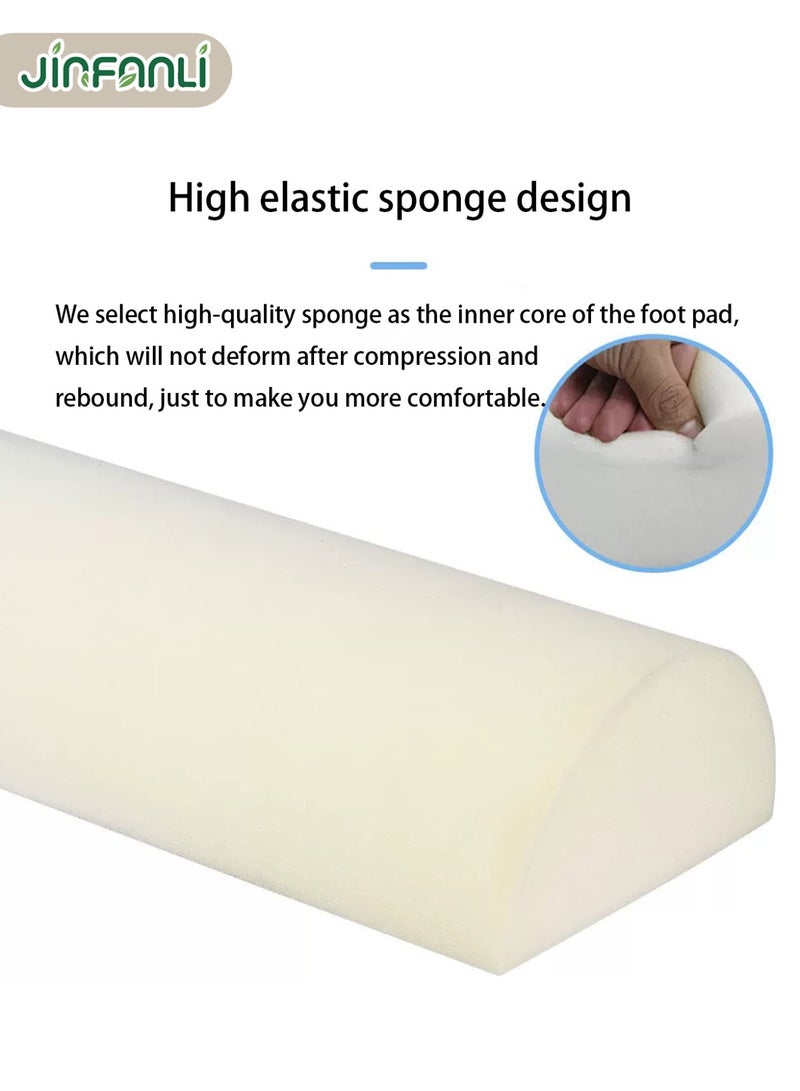 جين فان ل أنا وسادة مسند قدمين أسفل المكتب في المكتب أو المنزل، مسند قدمين مريح من إسفنج الذاكرة لتخفيف آلام باطن القدم والكاحل والساق (قماش رمادي-أبيض مانع للانزلاق) - Image 5